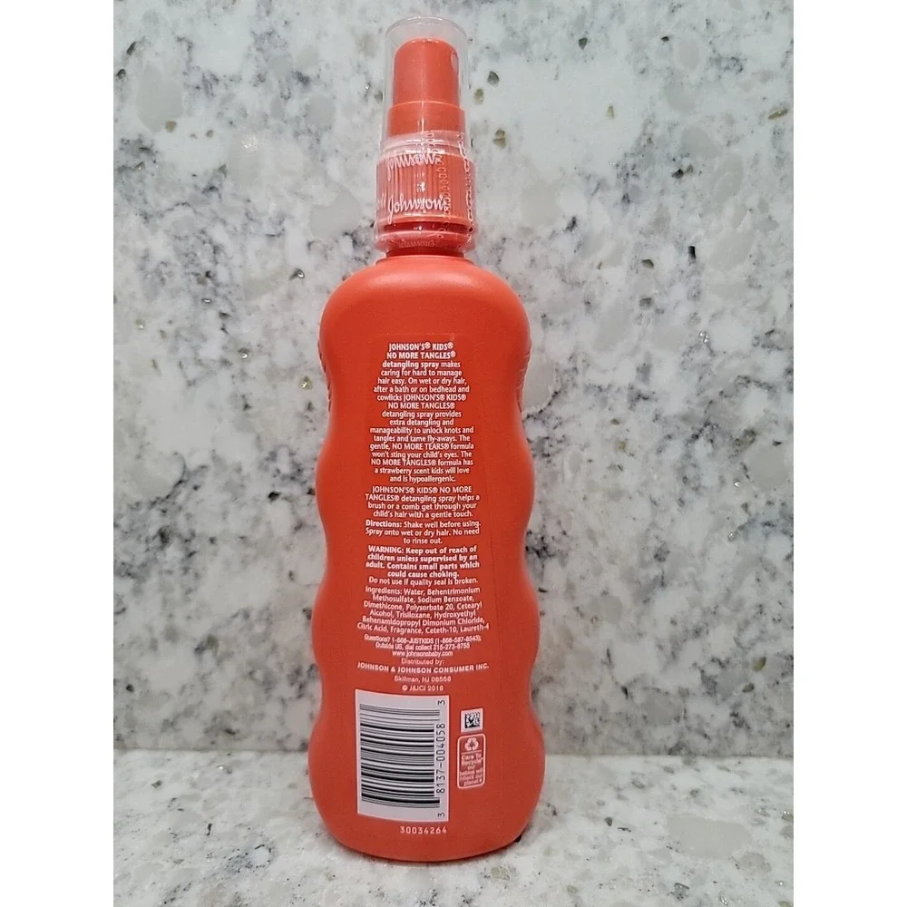 Johnson's Kids NO‎ MORE TANGLES Detangling Spray Sun Ripened Strawberry 10 Fl Oz
